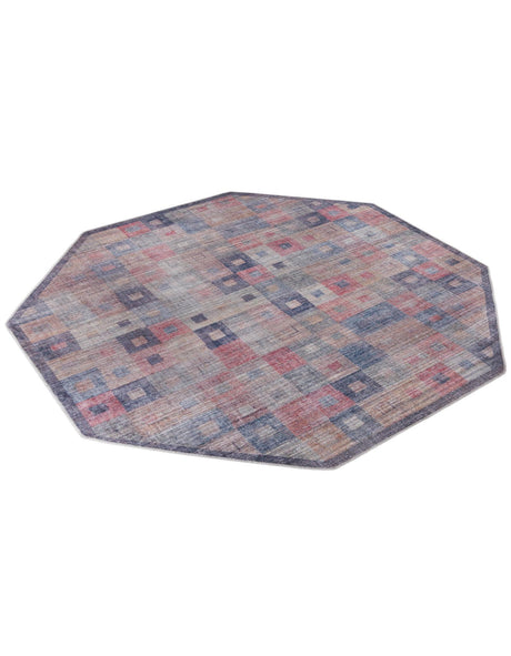 Washable Multicolor 7' 10 x 7' 10 Sisu Octagon Area Rug Easy to Clean Stain Resistant & Durable Polyester Chenille Distressed Vintage Look Carpet for Sale at Rug Engine