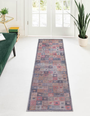Washable Multicolor 2' 7 x 14' Sisu Runner Area Rug Easy to Clean Stain Resistant & Durable Polyester Chenille Distressed Vintage Look Carpet for Sale at Rug Engine