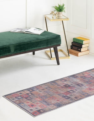 Washable Multicolor 2' x 10' Sisu Runner Area Rug Easy to Clean Stain Resistant & Durable Polyester Chenille Distressed Vintage Look Carpet for Sale at Rug Engine