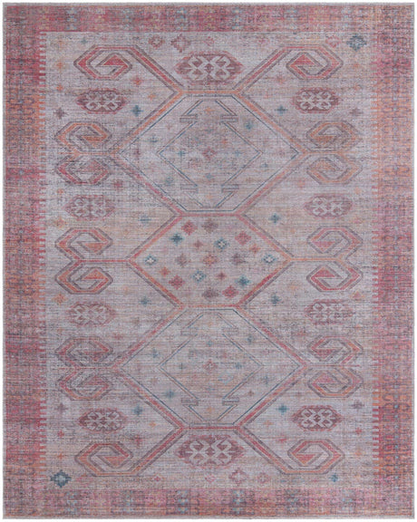 Rust red and Beige 10' 6 x 13' Sisu Washable Rectangle Rug