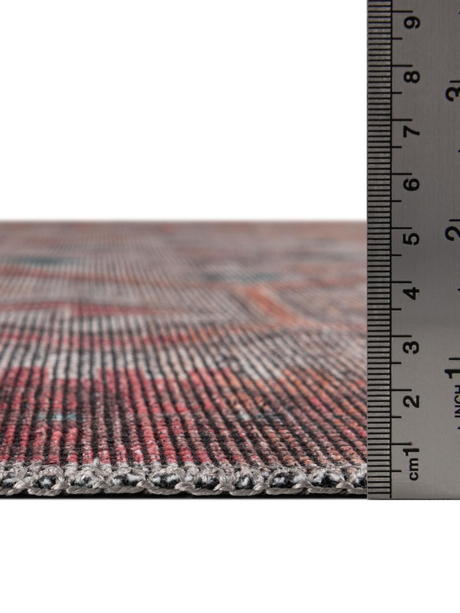 Washable Rust red and Beige 9' 2 x 12' Sisu Rectangle Area Rug Easy to Clean Stain Resistant & Durable Polyester Chenille Distressed Vintage Look Carpet for Sale at Rug Engine