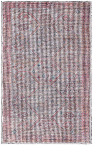 Washable Rust red and Beige 2' x 3' Sisu Rectangle Area Rug Easy to Clean Stain Resistant & Durable Polyester Chenille Distressed Vintage Look Carpet for Sale at Rug Engine
