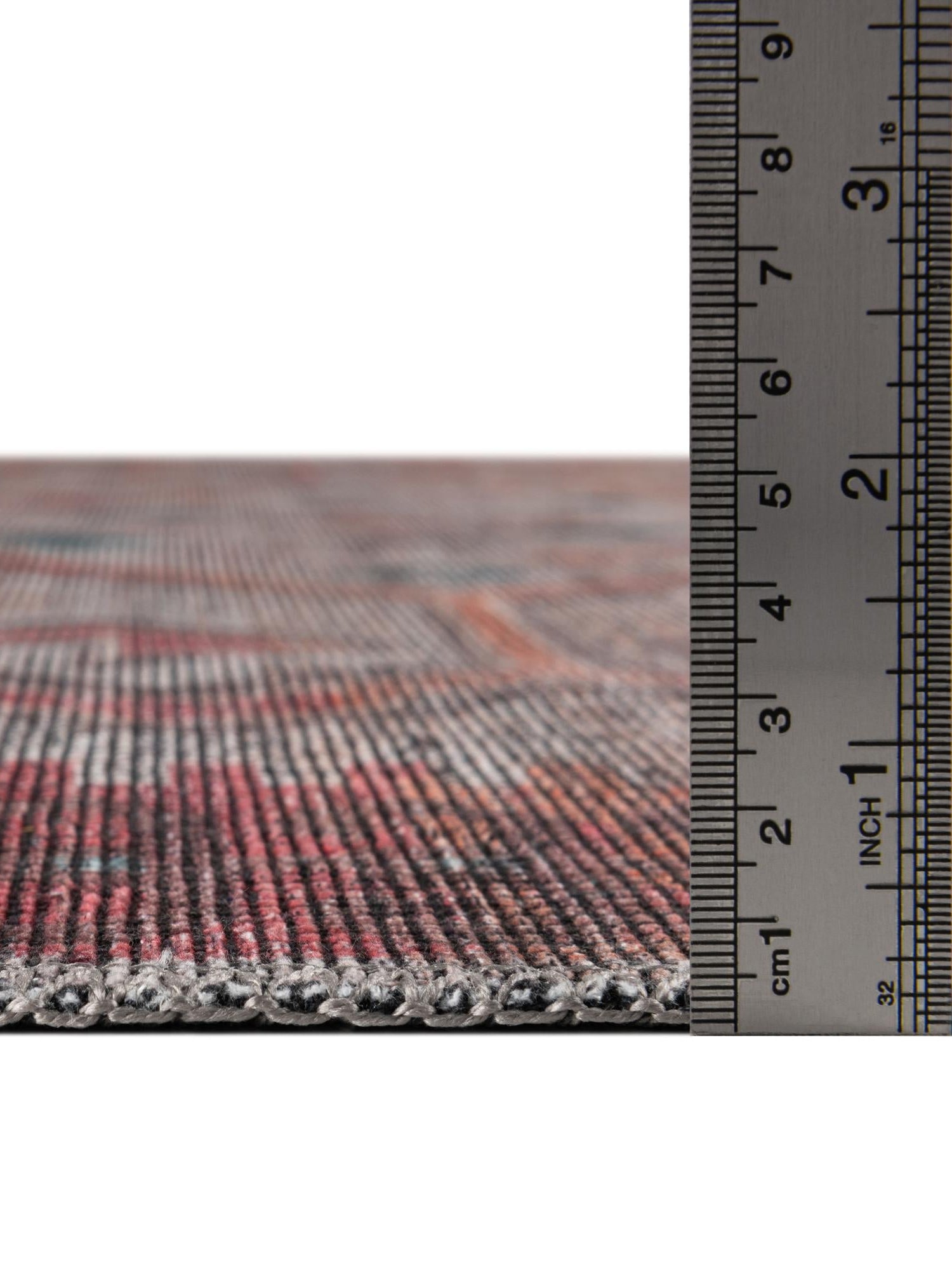 Washable Rust red and Beige 3' 11 x 3' 11 Sisu Round Area Rug Easy to Clean Stain Resistant & Durable Polyester Chenille Distressed Vintage Look Carpet for Sale at Rug Engine