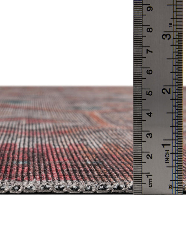Rust red and Beige 8' x 8' Sisu Washable Round Rug