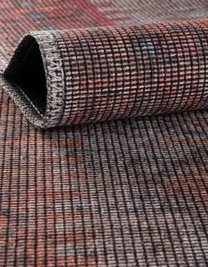 Rust red and Beige 4' x 4' Sisu Washable Round Rug