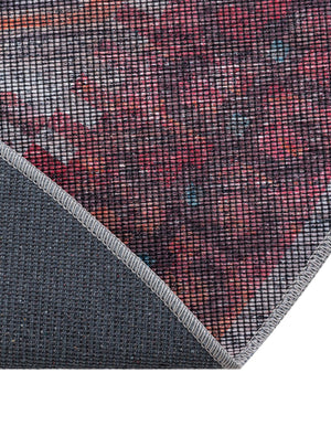 Washable Rust red and Beige 3' 3 x 3' 3 Sisu Round Area Rug Easy to Clean Stain Resistant & Durable Polyester Chenille Distressed Vintage Look Carpet for Sale at Rug Engine