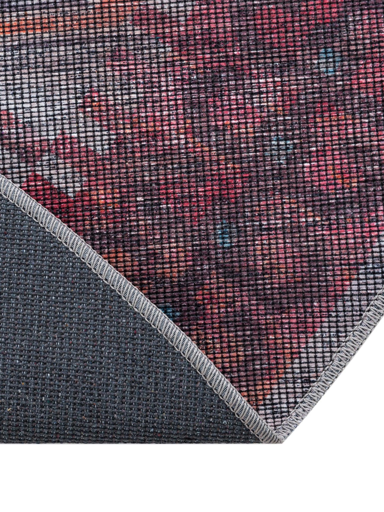 Washable Rust red and Beige 7' 10 x 7' 10 Sisu Round Area Rug Easy to Clean Stain Resistant & Durable Polyester Chenille Distressed Vintage Look Carpet for Sale at Rug Engine
