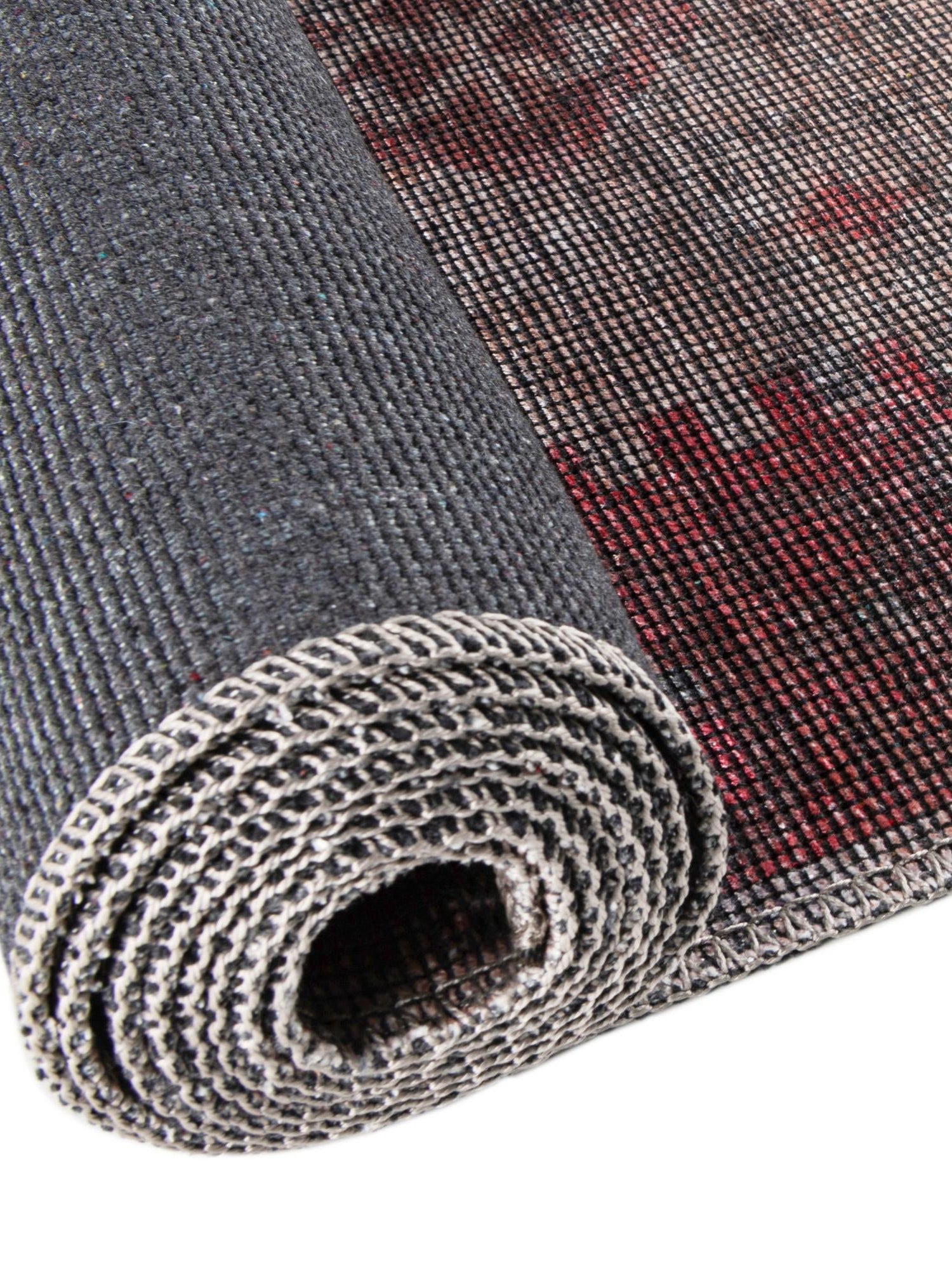 Washable Rust red and Beige 7' 10 x 7' 10 Sisu Round Area Rug Easy to Clean Stain Resistant & Durable Polyester Chenille Distressed Vintage Look Carpet for Sale at Rug Engine