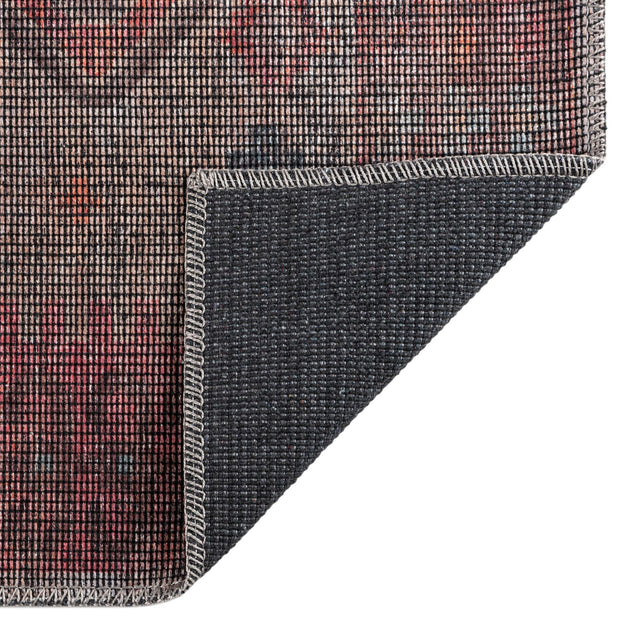 Rust red and Beige 8' x 8' Sisu Washable Octagon Rug