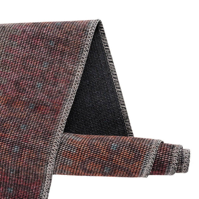 Rust red and Beige 8' x 8' Sisu Washable Octagon Rug