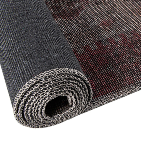 Washable Rust red and Beige 7' 10 x 7' 10 Sisu Octagon Area Rug Easy to Clean Stain Resistant & Durable Polyester Chenille Distressed Vintage Look Carpet for Sale at Rug Engine