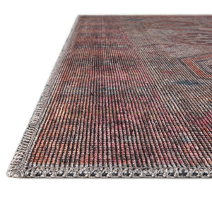 Washable Rust red and Beige 2' 7 x 14' Sisu Runner Area Rug Easy to Clean Stain Resistant & Durable Polyester Chenille Distressed Vintage Look Carpet for Sale at Rug Engine