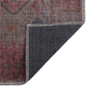 Rust red and Beige 2' x 5' Sisu Washable Runner Rug