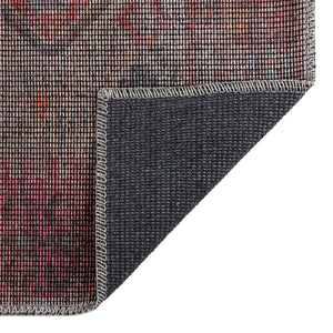 Washable Rust red and Beige 2' x 6' Sisu Runner Area Rug Easy to Clean Stain Resistant & Durable Polyester Chenille Distressed Vintage Look Carpet for Sale at Rug Engine