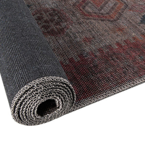 Washable Rust red and Beige 2' x 6' Sisu Runner Area Rug Easy to Clean Stain Resistant & Durable Polyester Chenille Distressed Vintage Look Carpet for Sale at Rug Engine