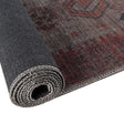 Washable Rust red and Beige 2' 7 x 12' Sisu Runner Area Rug Easy to Clean Stain Resistant & Durable Polyester Chenille Distressed Vintage Look Carpet for Sale at Rug Engine