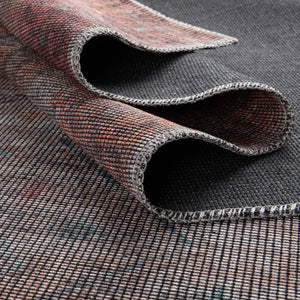 Rust red and Beige 2' x 5' Sisu Washable Runner Rug