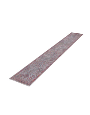 Washable Rust red and Beige 2' x 10' Sisu Runner Area Rug Easy to Clean Stain Resistant & Durable Polyester Chenille Distressed Vintage Look Carpet for Sale at Rug Engine