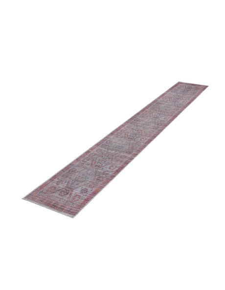 Washable Rust red and Beige 2' x 10' Sisu Runner Area Rug Easy to Clean Stain Resistant & Durable Polyester Chenille Distressed Vintage Look Carpet for Sale at Rug Engine