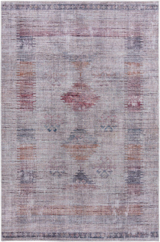 Washable Sandy and Ivory 5' 11 x 9' Sisu Rectangle Area Rug Easy to Clean Stain Resistant & Durable Polyester Chenille Distressed Vintage Look Carpet for Sale at Rug Engine