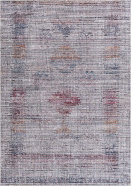 Washable Sandy and Ivory 5' 3 x 8' Sisu Rectangle Area Rug Easy to Clean Stain Resistant & Durable Polyester Chenille Distressed Vintage Look Carpet for Sale at Rug Engine