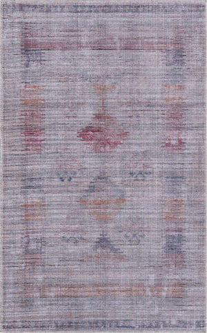 Washable Sandy and Ivory 3' 3 x 5' 3 Sisu Rectangle Area Rug Easy to Clean Stain Resistant & Durable Polyester Chenille Distressed Vintage Look Carpet for Sale at Rug Engine