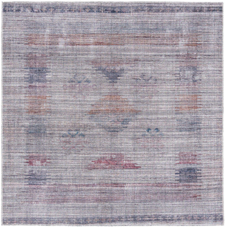 Washable Sandy and Ivory 5' 3 x 5' 3 Sisu Square Area Rug Easy to Clean Stain Resistant & Durable Polyester Chenille Distressed Vintage Look Carpet for Sale at Rug Engine