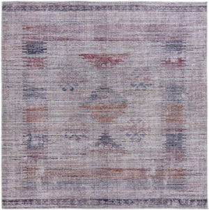 Washable Sandy and Ivory 7' 10 x 7' 10 Sisu Square Area Rug Easy to Clean Stain Resistant & Durable Polyester Chenille Distressed Vintage Look Carpet for Sale at Rug Engine