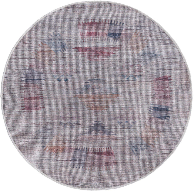Washable Sandy and Ivory 3' 11 x 3' 11 Sisu Round Area Rug Easy to Clean Stain Resistant & Durable Polyester Chenille Distressed Vintage Look Carpet for Sale at Rug Engine