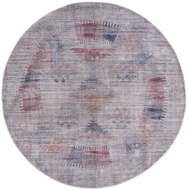 Washable Sandy and Ivory 7' 10 x 7' 10 Sisu Round Area Rug Easy to Clean Stain Resistant & Durable Polyester Chenille Distressed Vintage Look Carpet for Sale at Rug Engine