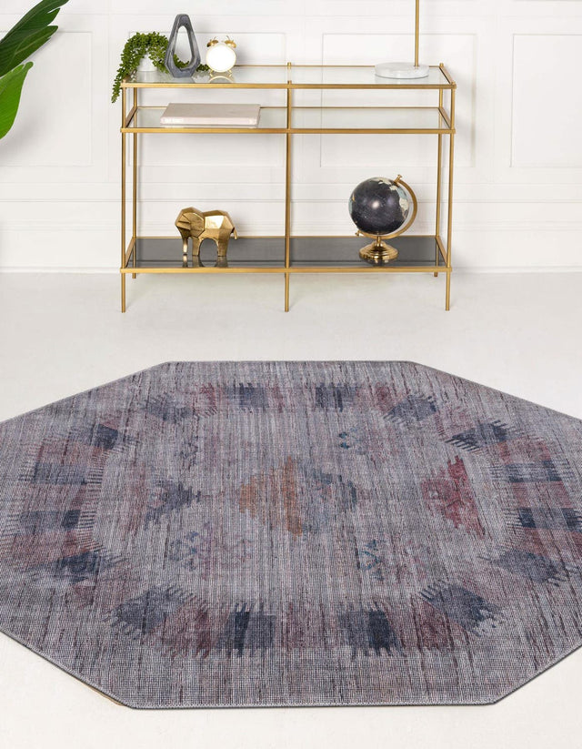 Washable Sandy and Ivory 5' 3 x 5' 3 Sisu Octagon Area Rug Easy to Clean Stain Resistant & Durable Polyester Chenille Distressed Vintage Look Carpet for Sale at Rug Engine