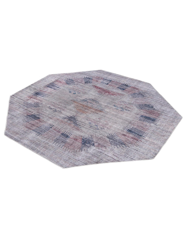 Washable Sandy and Ivory 7' 10 x 7' 10 Sisu Octagon Area Rug Easy to Clean Stain Resistant & Durable Polyester Chenille Distressed Vintage Look Carpet for Sale at Rug Engine