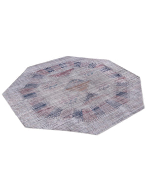 Washable Sandy and Ivory 7' 10 x 7' 10 Sisu Octagon Area Rug Easy to Clean Stain Resistant & Durable Polyester Chenille Distressed Vintage Look Carpet for Sale at Rug Engine