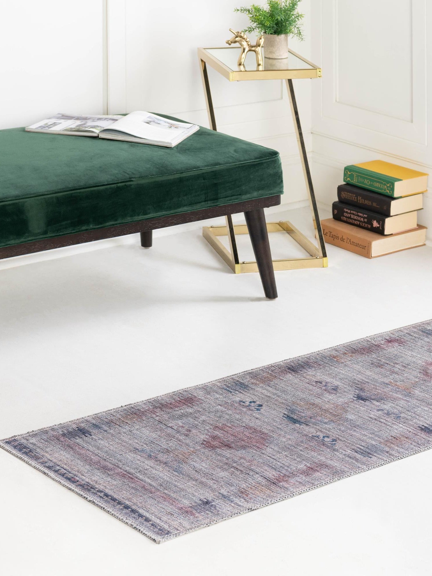 Washable Sandy and Ivory 2' x 10' Sisu Runner Area Rug Easy to Clean Stain Resistant & Durable Polyester Chenille Distressed Vintage Look Carpet for Sale at Rug Engine
