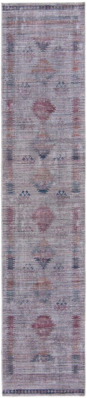 Washable Sandy and Ivory 2' 7 x 12' Sisu Runner Area Rug Easy to Clean Stain Resistant & Durable Polyester Chenille Distressed Vintage Look Carpet for Sale at Rug Engine