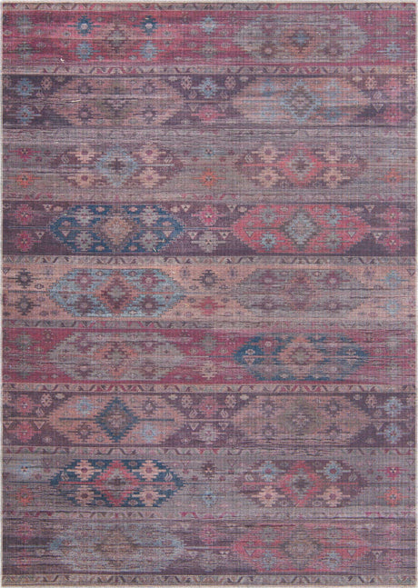 Washable Multicolor 7' 3 x 10' Sisu Rectangle Area Rug Easy to Clean Stain Resistant & Durable Polyester Chenille Distressed Vintage Look Carpet for Sale at Rug Engine