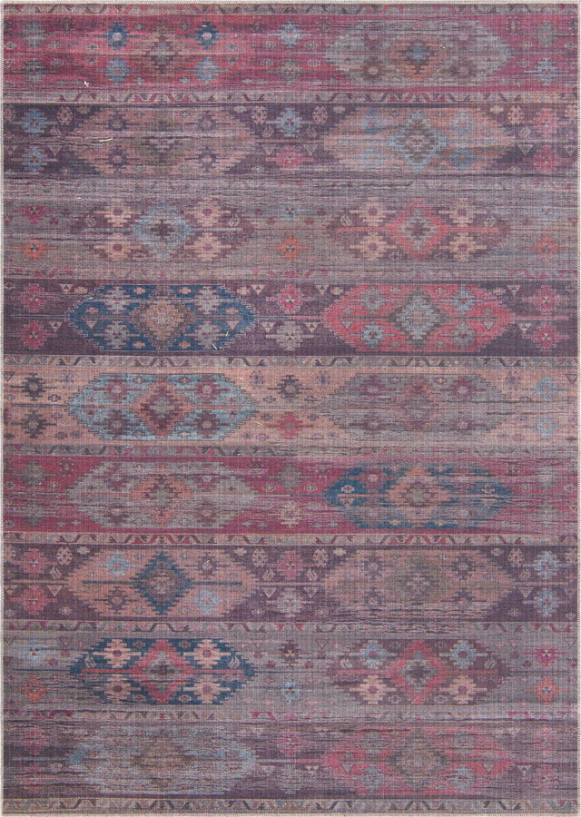 Washable Multicolor 7' 3 x 10' Sisu Rectangle Area Rug Easy to Clean Stain Resistant & Durable Polyester Chenille Distressed Vintage Look Carpet for Sale at Rug Engine