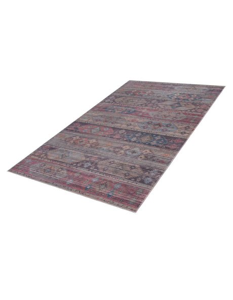 Washable Multicolor 5' 3 x 8' Sisu Rectangle Area Rug Easy to Clean Stain Resistant & Durable Polyester Chenille Distressed Vintage Look Carpet for Sale at Rug Engine
