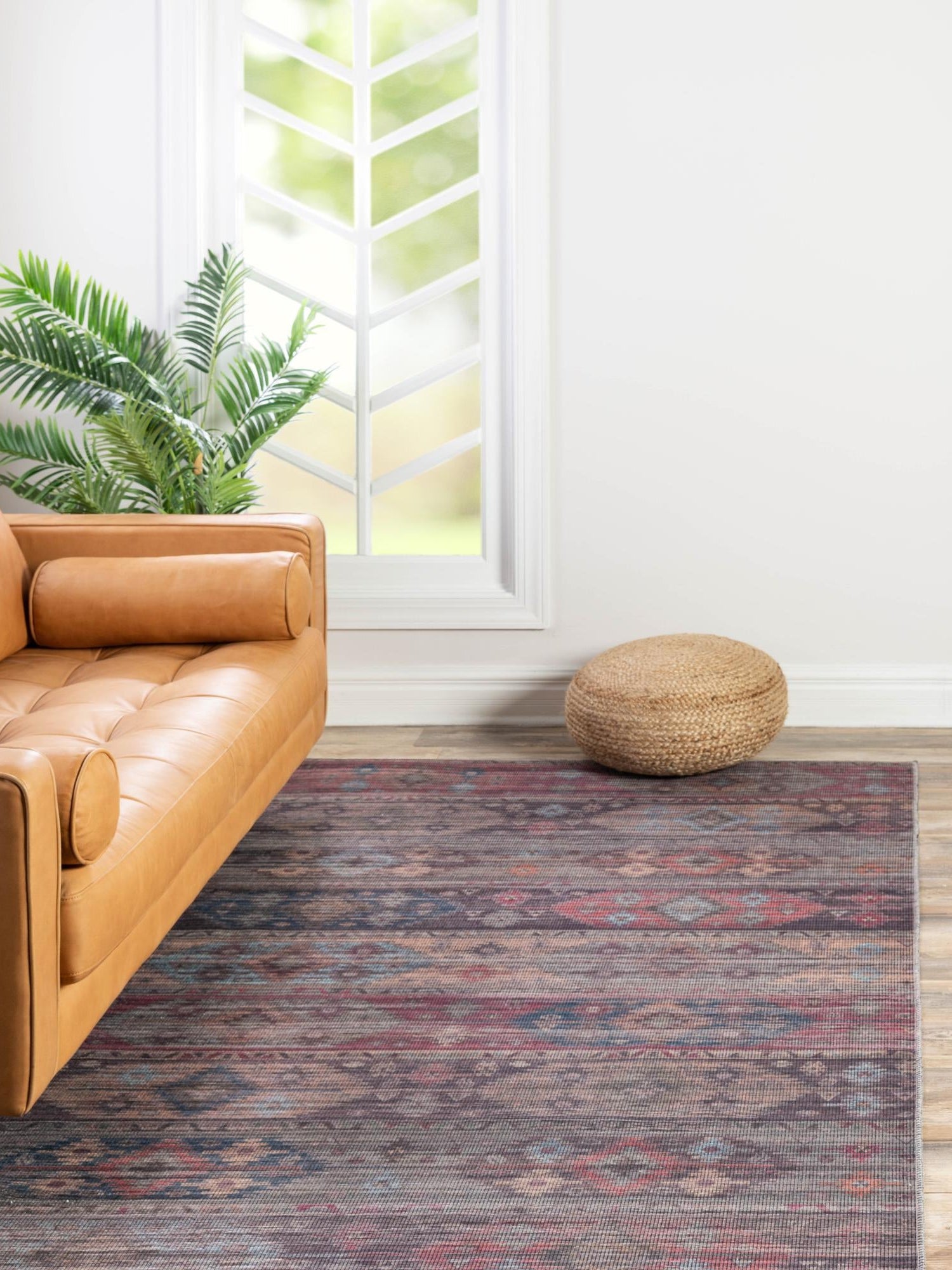 Washable Multicolor 7' 3 x 10' Sisu Rectangle Area Rug Easy to Clean Stain Resistant & Durable Polyester Chenille Distressed Vintage Look Carpet for Sale at Rug Engine