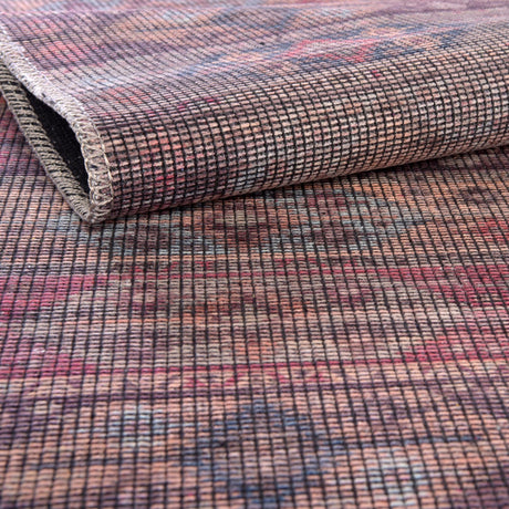 Washable Multicolor 5' 3 x 8' Sisu Rectangle Area Rug Easy to Clean Stain Resistant & Durable Polyester Chenille Distressed Vintage Look Carpet for Sale at Rug Engine