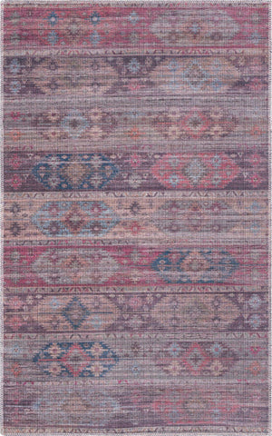 Washable Multicolor 3' 3 x 5' 3 Sisu Rectangle Area Rug Easy to Clean Stain Resistant & Durable Polyester Chenille Distressed Vintage Look Carpet for Sale at Rug Engine