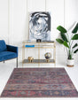 Washable Multicolor 7' 10 x 7' 10 Sisu Square Area Rug Easy to Clean Stain Resistant & Durable Polyester Chenille Distressed Vintage Look Carpet for Sale at Rug Engine