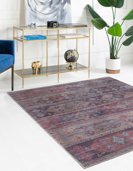 Washable Multicolor 7' 10 x 7' 10 Sisu Square Area Rug Easy to Clean Stain Resistant & Durable Polyester Chenille Distressed Vintage Look Carpet for Sale at Rug Engine