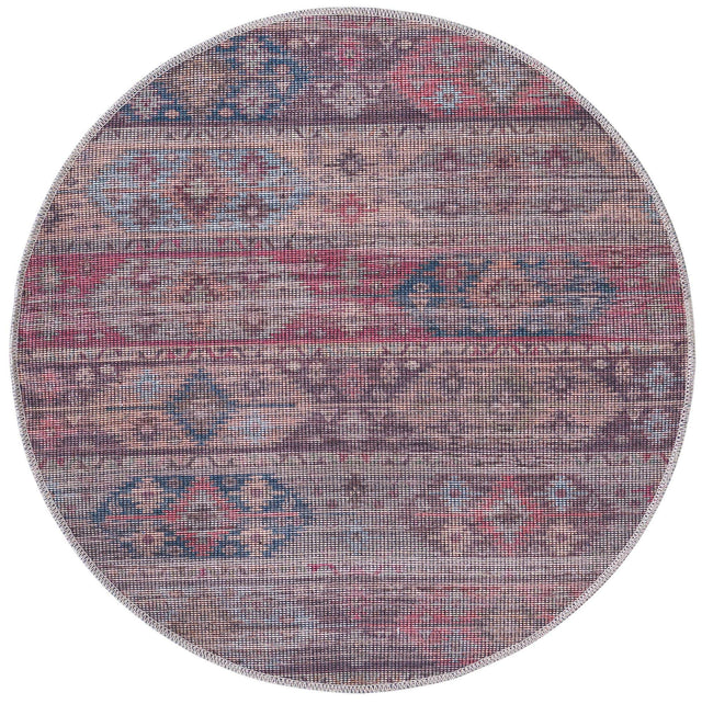 Washable Multicolor 3' 3 x 3' 3 Sisu Round Area Rug Easy to Clean Stain Resistant & Durable Polyester Chenille Distressed Vintage Look Carpet for Sale at Rug Engine