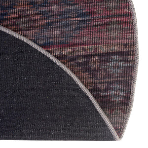 Washable Multicolor 7' 10 x 7' 10 Sisu Round Area Rug Easy to Clean Stain Resistant & Durable Polyester Chenille Distressed Vintage Look Carpet for Sale at Rug Engine