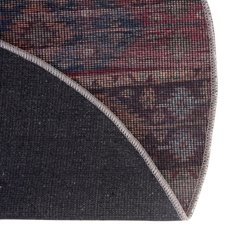 Washable Multicolor 7' 10 x 7' 10 Sisu Round Area Rug Easy to Clean Stain Resistant & Durable Polyester Chenille Distressed Vintage Look Carpet for Sale at Rug Engine