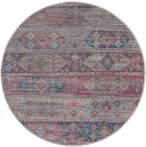 Multicolor 4' x 4' Sisu Washable Round Rug