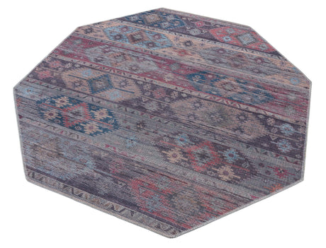 Washable Multicolor 5' 3 x 5' 3 Sisu Octagon Area Rug Easy to Clean Stain Resistant & Durable Polyester Chenille Distressed Vintage Look Carpet for Sale at Rug Engine