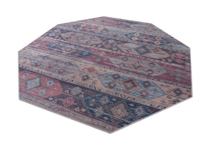 Washable Multicolor 7' 10 x 7' 10 Sisu Octagon Area Rug Easy to Clean Stain Resistant & Durable Polyester Chenille Distressed Vintage Look Carpet for Sale at Rug Engine