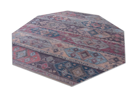 Washable Multicolor 7' 10 x 7' 10 Sisu Octagon Area Rug Easy to Clean Stain Resistant & Durable Polyester Chenille Distressed Vintage Look Carpet for Sale at Rug Engine